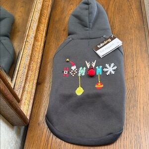 New- Fabdog Ho Ho Ho dog holiday hoodie sweatshirt. Size M.